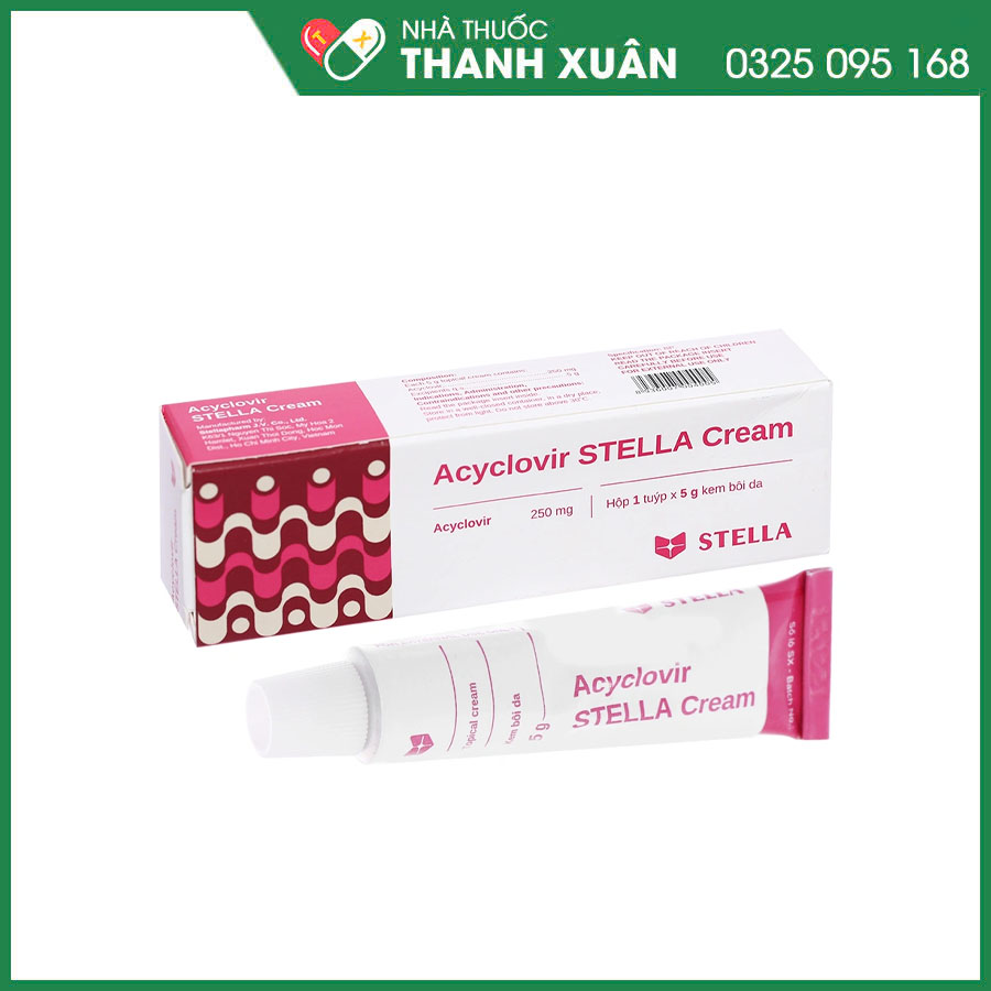 Acyclovir STELLA cream điều trị nhiễm virus Herpes simplex ở da